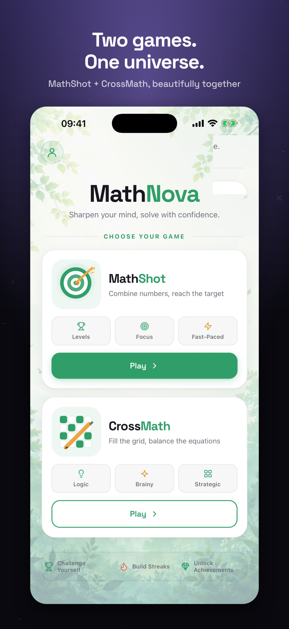 MathNova &mdash; two games, one app